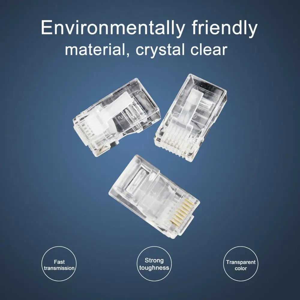 50 шт. RJ45 8 контактный разъем сетевого модуля с разъемом для подключения к CAT5e CAT6