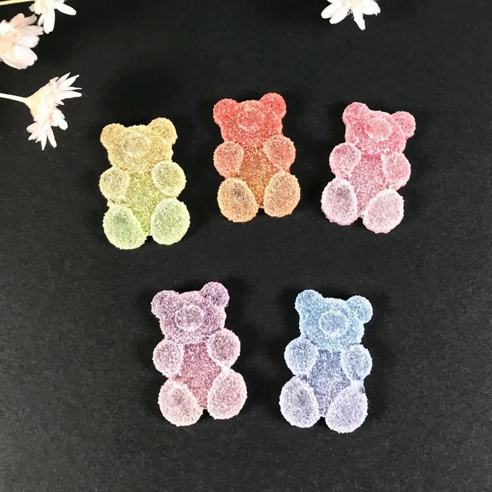 20 шт. 17*11 мм Разноцветные эпоксидные смолы Мармеладные медведи для аксессуаров
