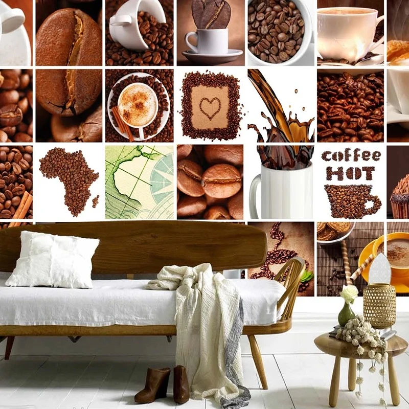 Водонепроницаемые 3D обои на заказ любого размера для кухни ресторана кафе кофе