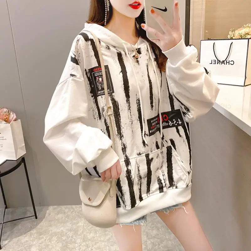

Fashion Women Sweatshirt Harajuku Print Long Sleeve Hoodies Autumn Winter Girls Cute Oversized Pullover Female Hoody Sweatshirts