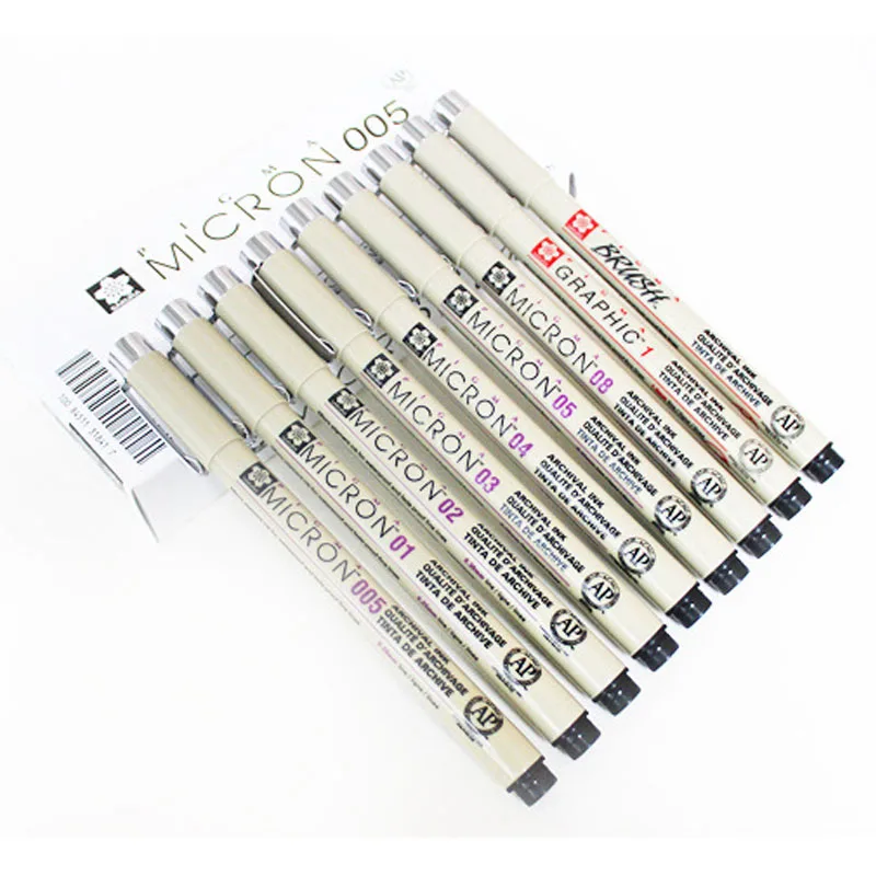 Многоцелевой эскиз иглы пера микрон черные чернила для ручек Водонепроницаемый