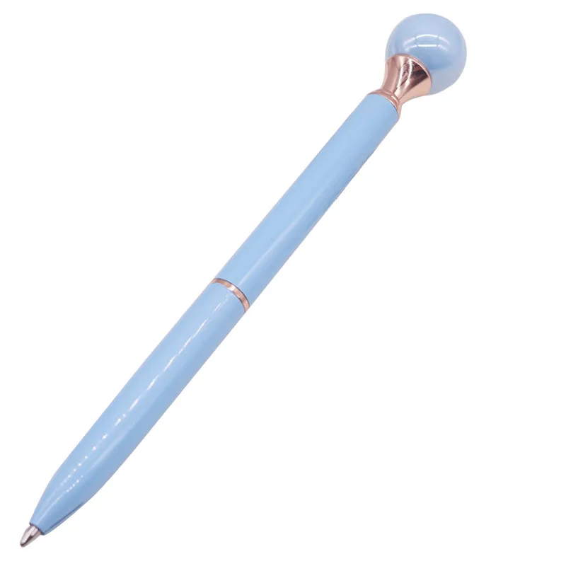 light blue pole 1 шт перламутровая ручка 0,7 мм шариковая ручка студент, школа, офис ручка для письма металлическая ручка для подарка - Цвет: light blue pole