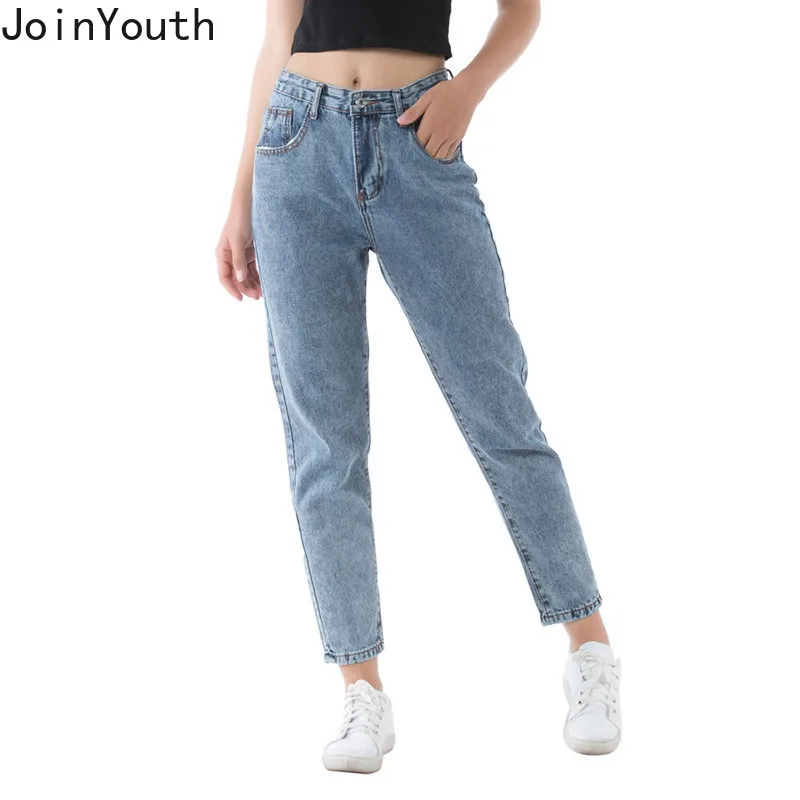 JoinYouth однотонные женские модные уличные узкие джинсы Mujer 2020 осенние винтажные на