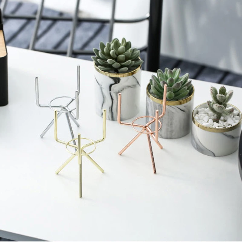 Скандинавская керамическая железная ваза с мраморным узором розовое золото