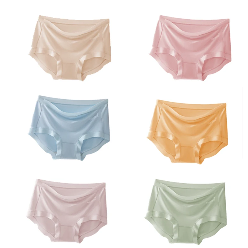 

Women's Modal Panties Antibacterial Girl No Trace Thin Section Mid Waist Breathable Triangle Shorts Underwear Briefs