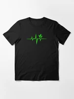 heartbeat pulse green vegan frequency wave earth planet essential t shirt
