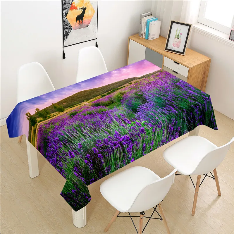 

Lavender Tablecloth polyester Hotel Picnic Table Rectangular Table Covers Home Dining Tea Table Decoration
