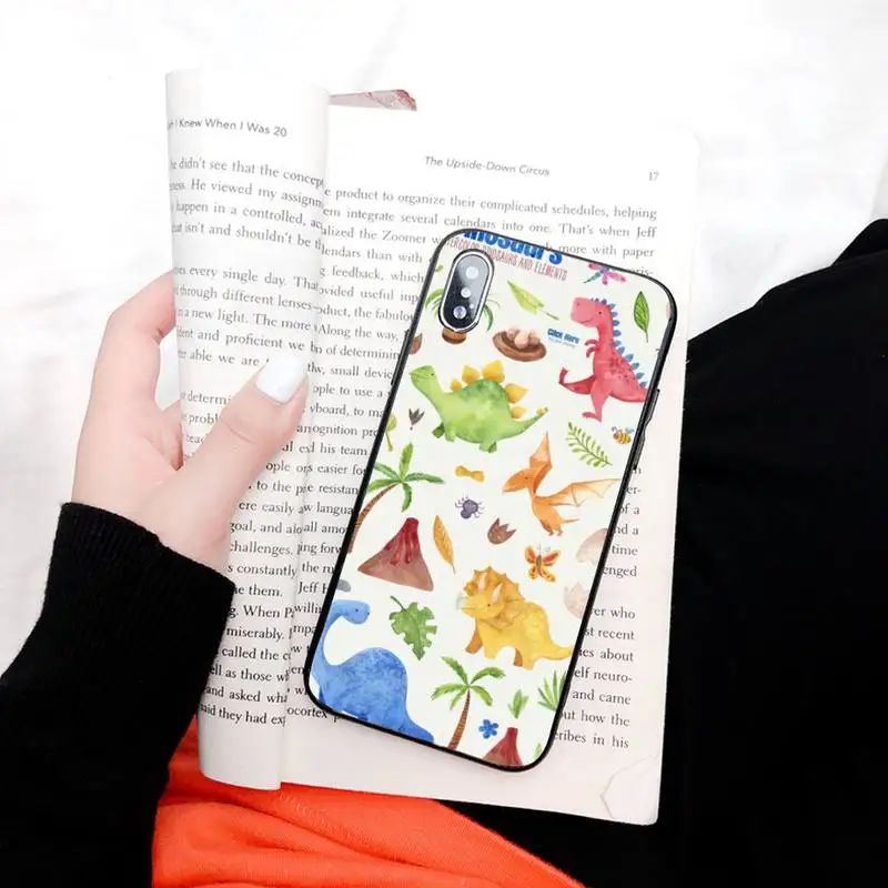Мягкий чехол для телефона с динозавром на заказ IphoneX XS 11 11Pro 5 5s SE 6 6s Plus 7 8
