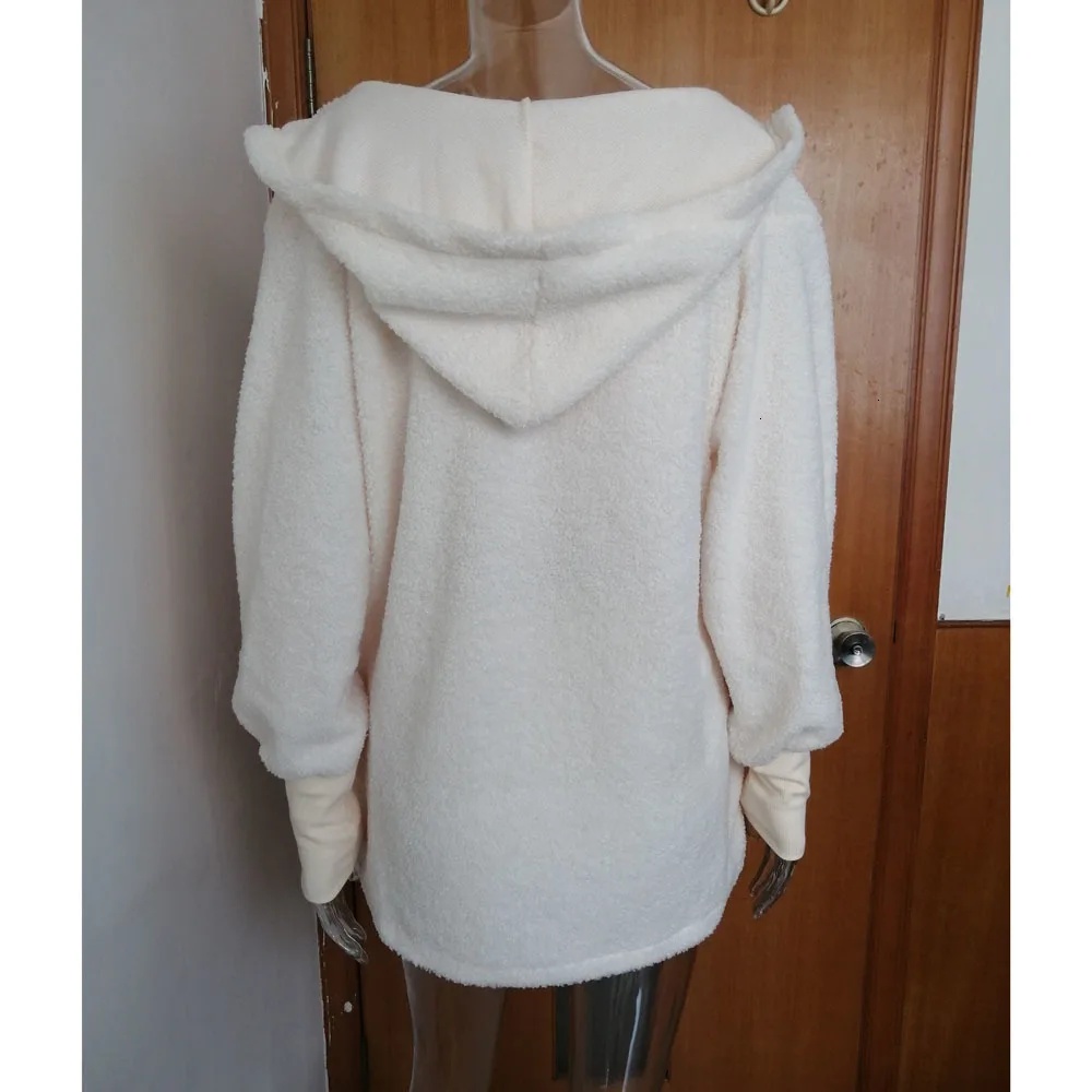 Женский флисовый плюшевый повседневный комплект из двух предметов куртка