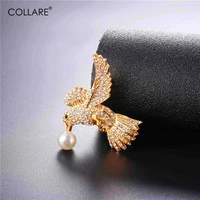 collare eagle brooches for women crystal rhinestone hawk jewelry goldsilver color simulated pearl pins and brooches b914
