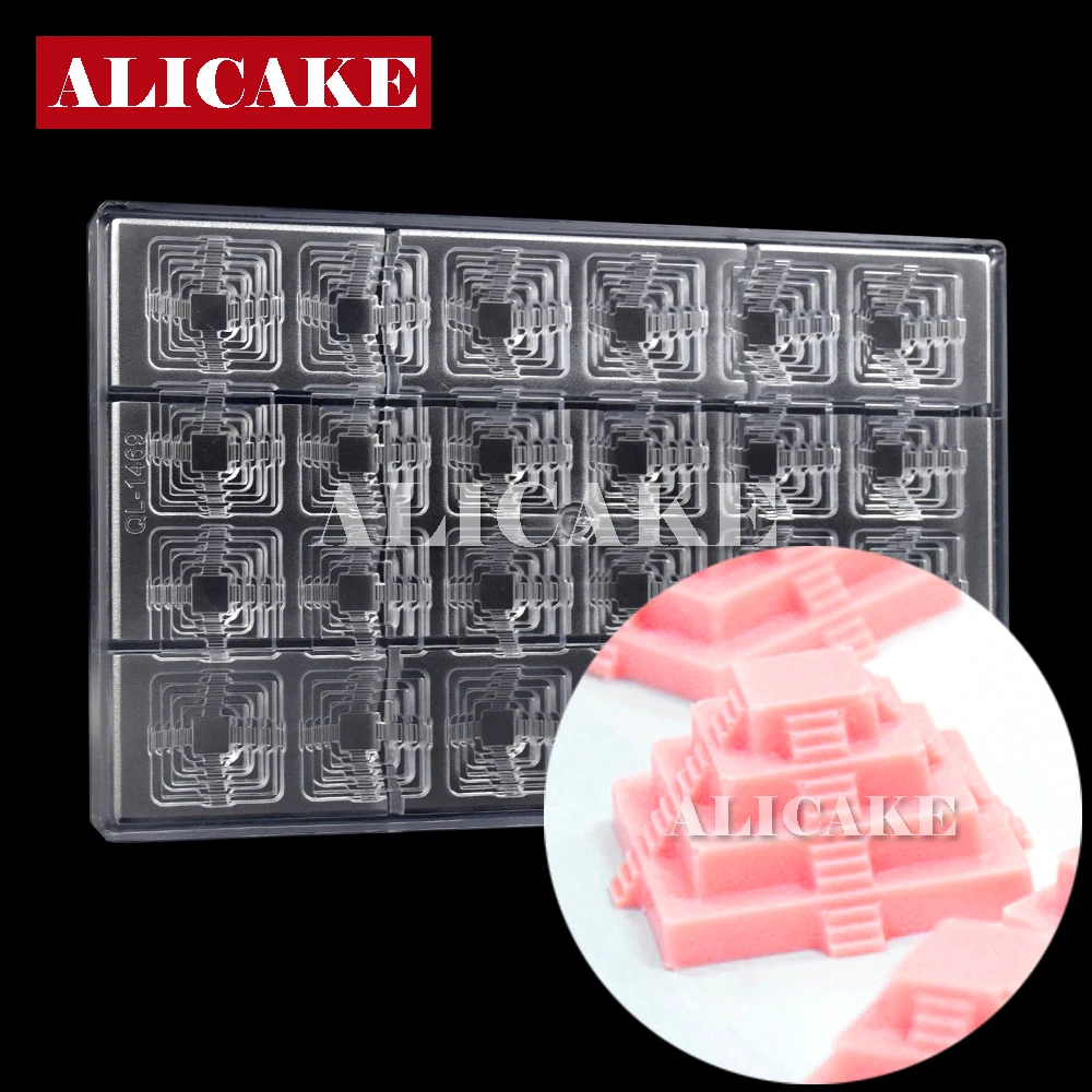 24 полости формы для шоколада Пирамида Поликарбонат форма торта выпечки