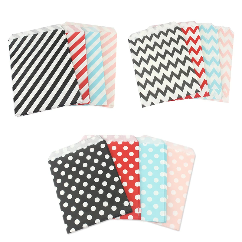 300 шт. бумажные пакеты для подарков в полоску | Дом и сад