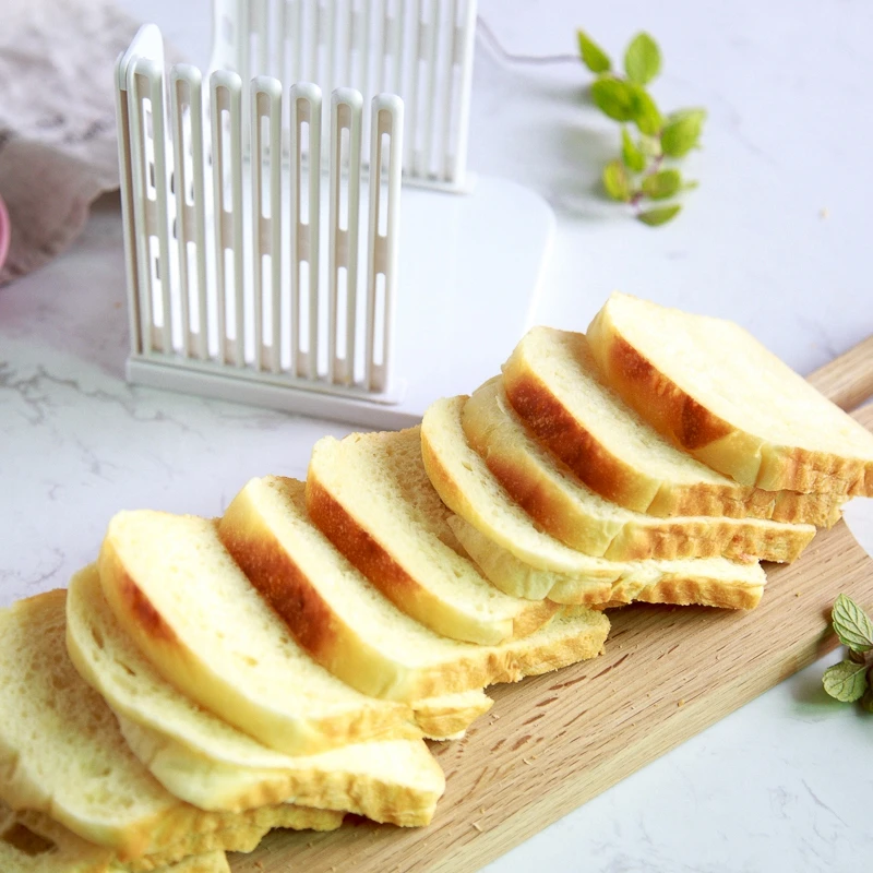 

Plastic Foldable And Adjustable Bread Slicer Plastic Splicing Toast Loaf Cutter Rack Slicing Kitchen Baking Accessories Tool