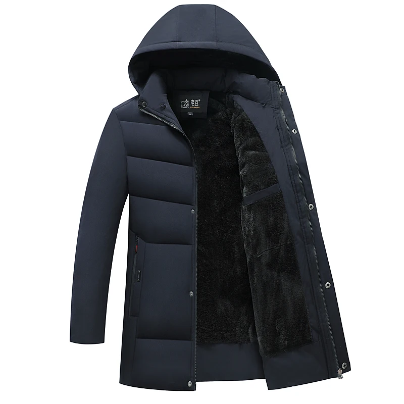 Winter Parka Men's Solid Jacket 2020 New Arrival Thick Warm Coat Long Hooded Jacket Fur Collar Windproof Padded Coat Fashion Men