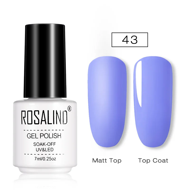 RC43 ROSALIND матовый Гель-лак для ногтей, УФ светодиодный, лампа для маникюра, для ногтей, полуперманентный, 7 мл, Гель-лак, Базовое покрытие - Цвет: RC43