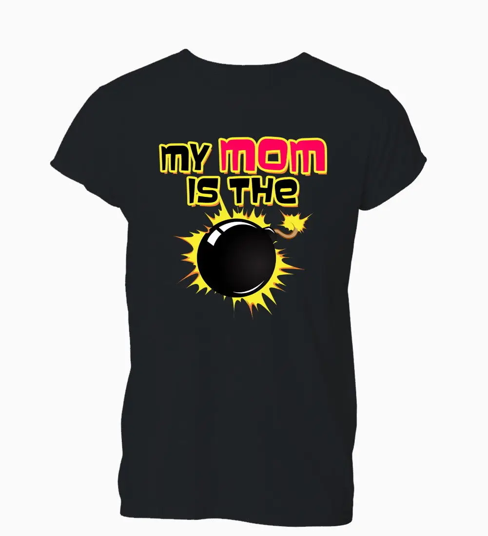 

2019 Brand Tshirt Homme Tees Print T-Shirt Men Harajuku My Mom Is The Bomb Funny Tee Shirts