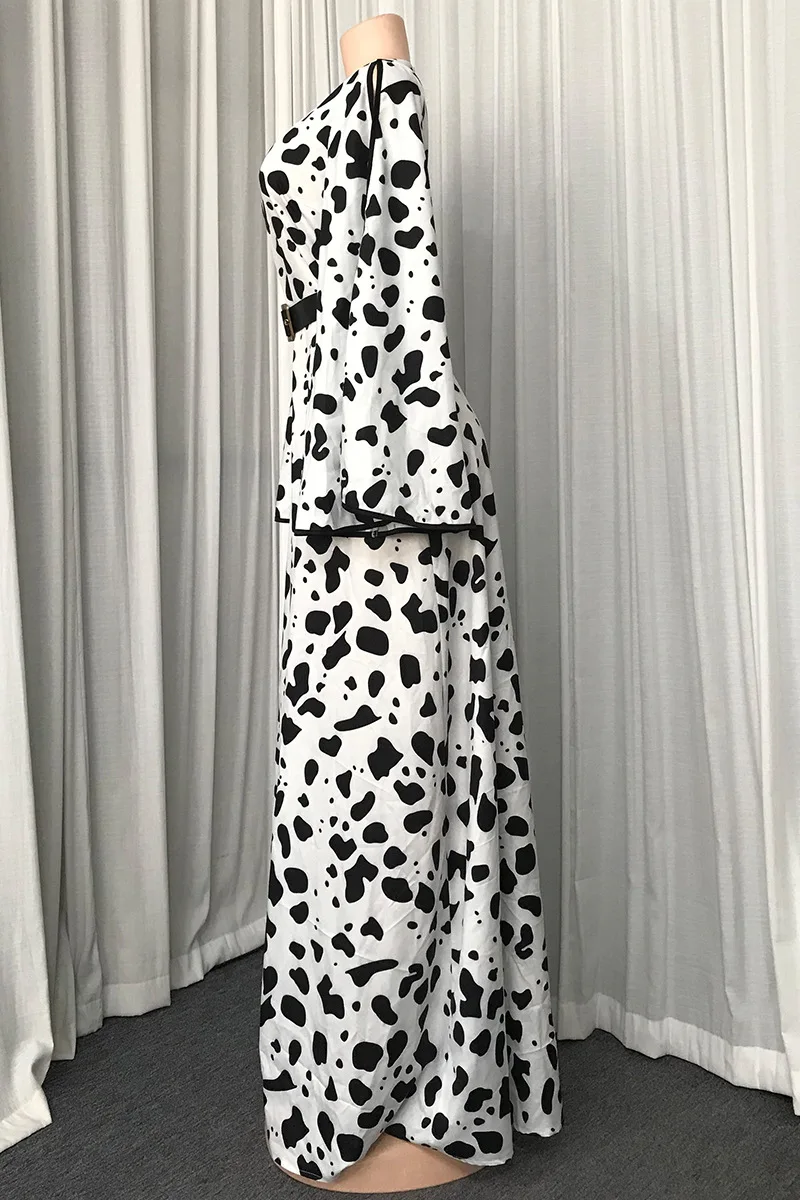 

2020 new arrival sexy summer african women o-neck long sleeve polyester long dress