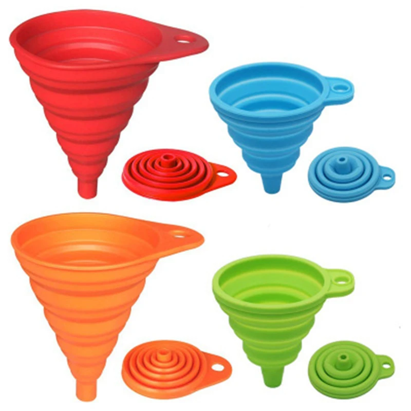 Складная кухонная Воронка Силиконовая Круглая воронка для еды переноса жидкого