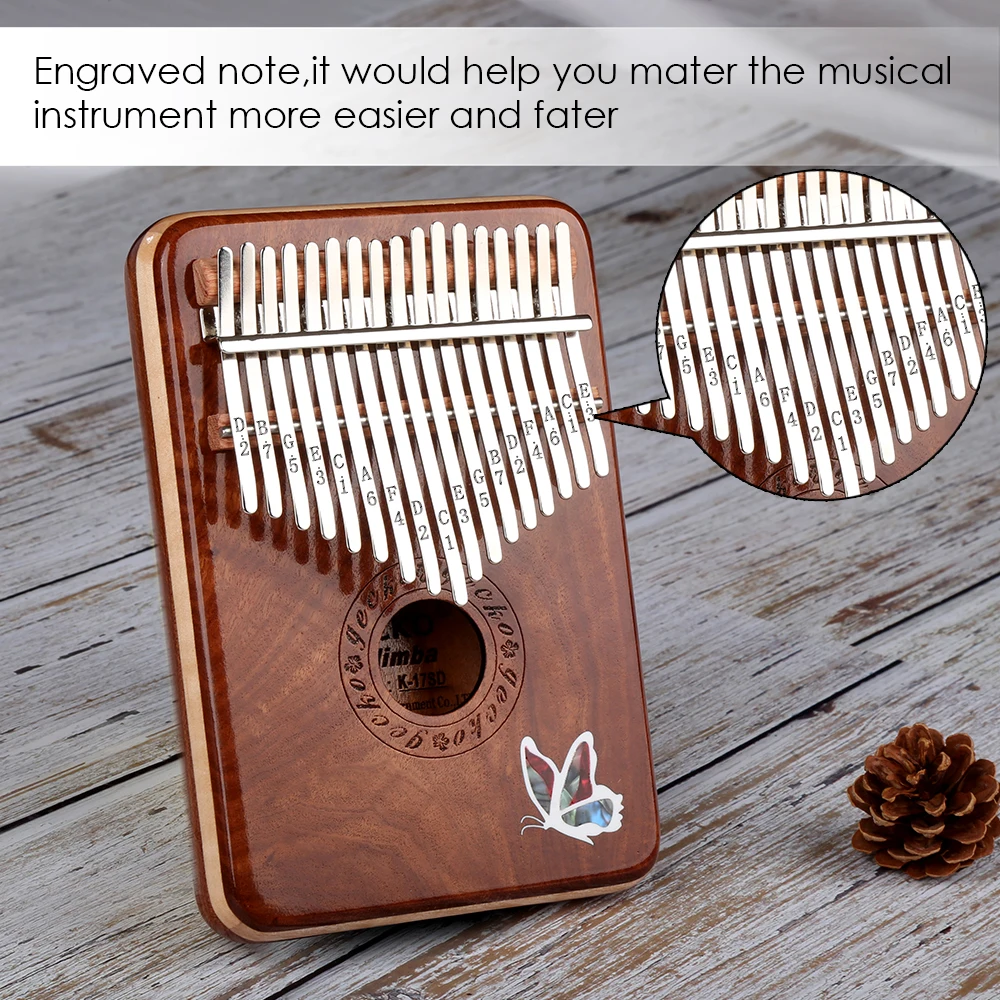 GECKO wood sandalwood Kalimba 17Key notes C tones Thumb piano beginner musical instrument xylophone vibraphone portable keyboard