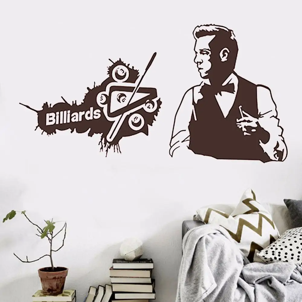

Billiardroom Table Tennis Room Bar Entertainment Club Shop Background Wall Decor Vinyl Removable FM-202