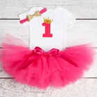 Детское фативечерние платье-пачка, пышное розовое платье на 1 год, для причастия, крестин, для малышей, 1 рождение, одежда на первый день рождения