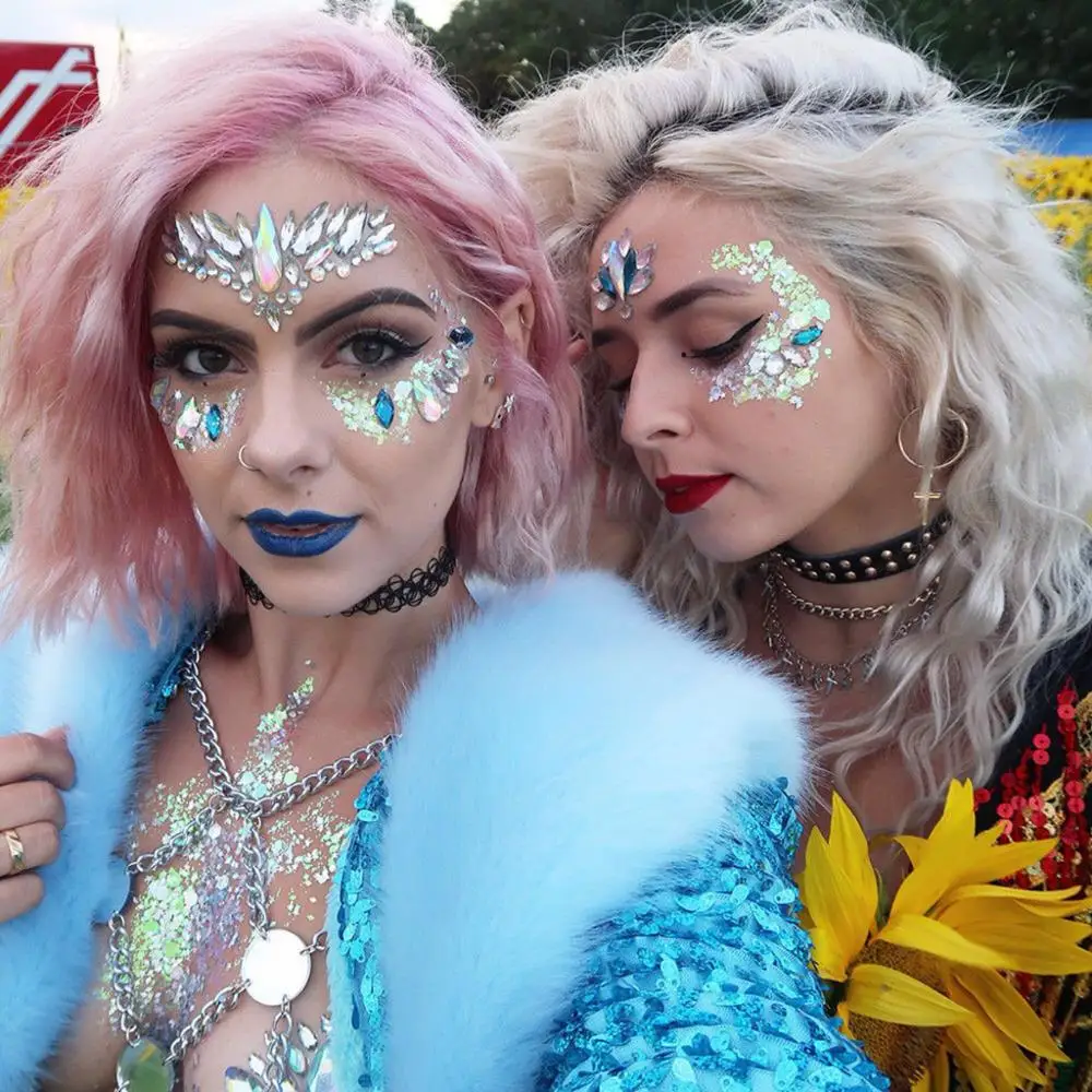 Наклейка на лицо со вспышкой временные Стразы для тела стеклянные хрустальные