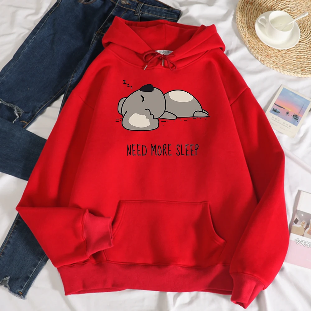 

Худи с принтом «Little Bear Who Need More Sleep», женская модная повседневная одежда, Осенний флисовый теплый свитшот с карманами, свободные толстовки