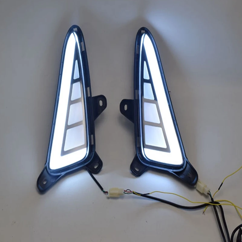 

Car LED Daytime Running Lights DRL Turn Signal Fog Lamps for Toyota CHR 2017 2018 Years