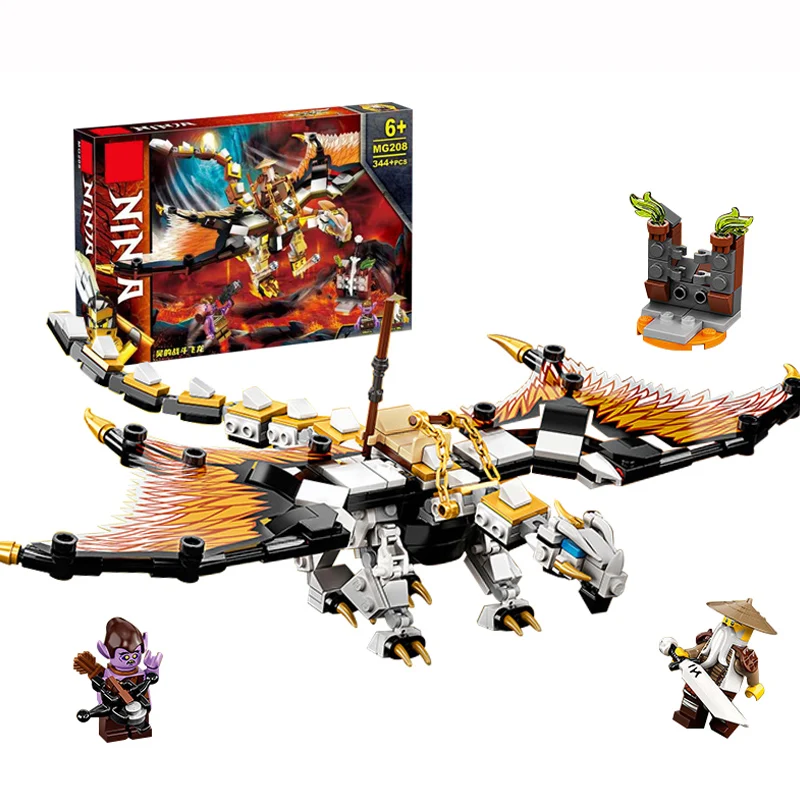 

Новинка 2020, летающий дракон серии ниндзя Master Wu, совместимый со строительными блоками NinjagoING 71718, детские игрушки