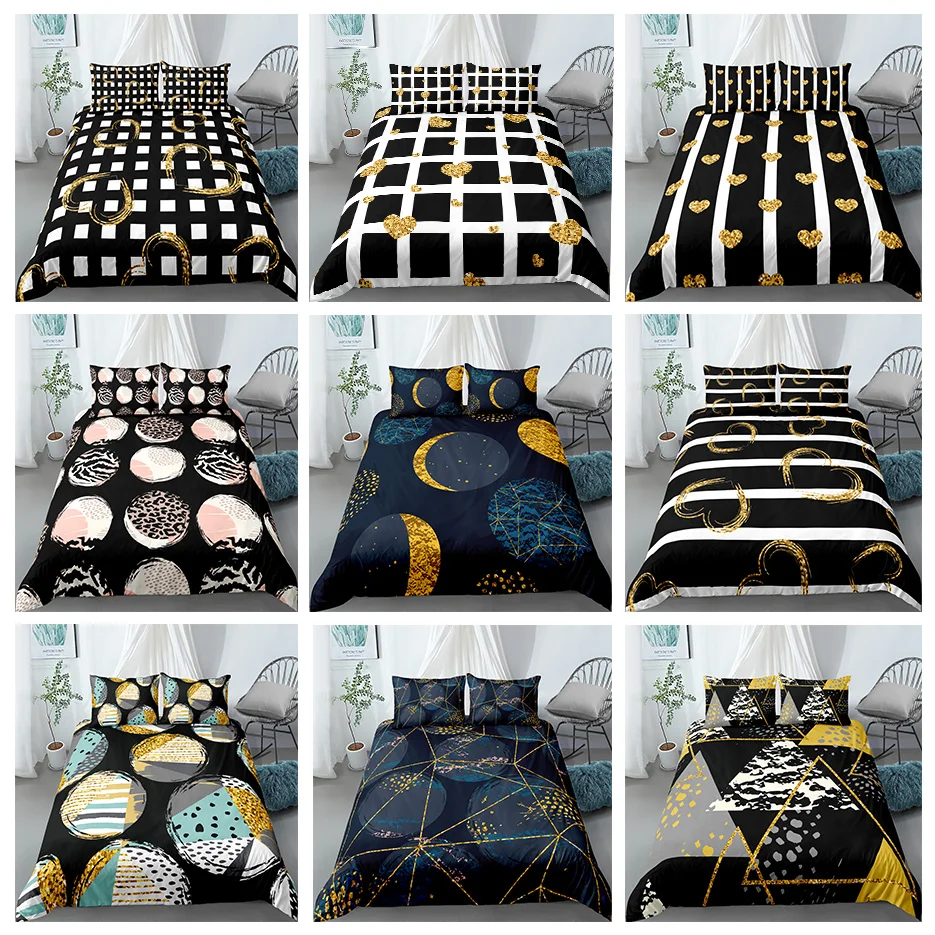 Домашний текстиль геометрический Постельное белье Queen King салатового цвета с