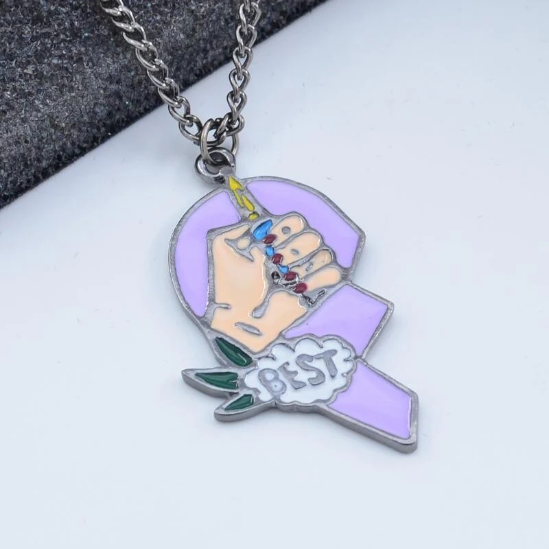 

2Pcs Women Fashion Girlfriend Friends Cigarette Letter Pendant Necklace 45CM