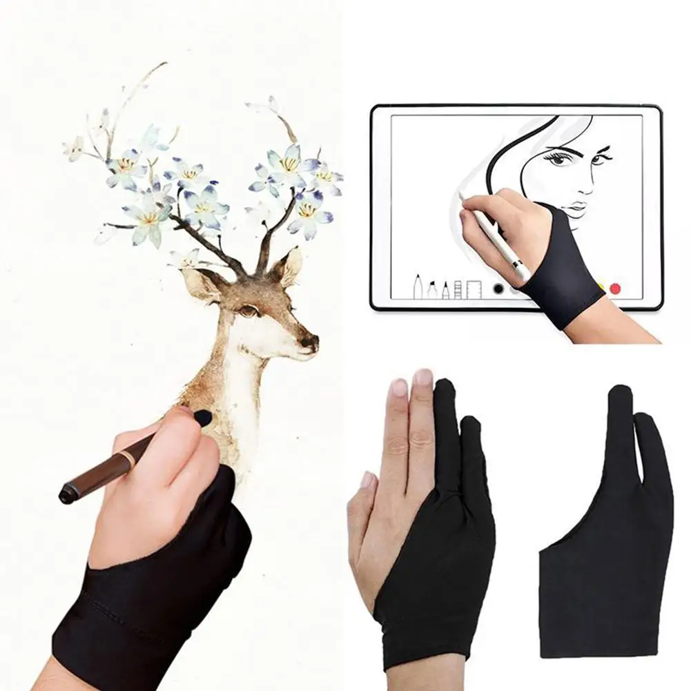 

Two-finger painting gloves anti-mistouch LOGO custom anti-fouling and art students special anti-dirty writing writing paint I0U8