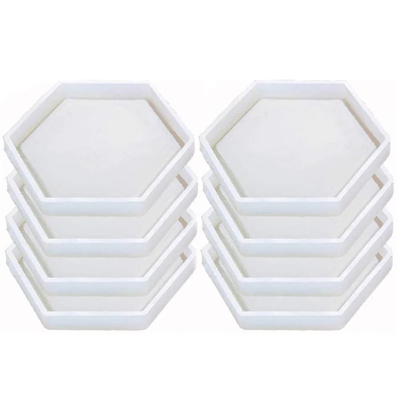 

8 Pack Hexagon Silicone Coaster Molds Silicone Resin Mold, Epoxy Molds for Casting with Resin, Concrete, Cement
