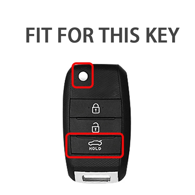 Чехол для автомобильного ключа из ТПУ и кожи с 3 кнопками Kia Rio K2 Ceed Cerato K3 Sportage 4 Picanto