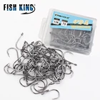 FISH KING 70-100 шт., ISEAMA набор рыболовных крючков, бородка из высокоуглеродистой стали с глазами 1-14 #, одинарная круглая стандартная Рыболовная Снасть