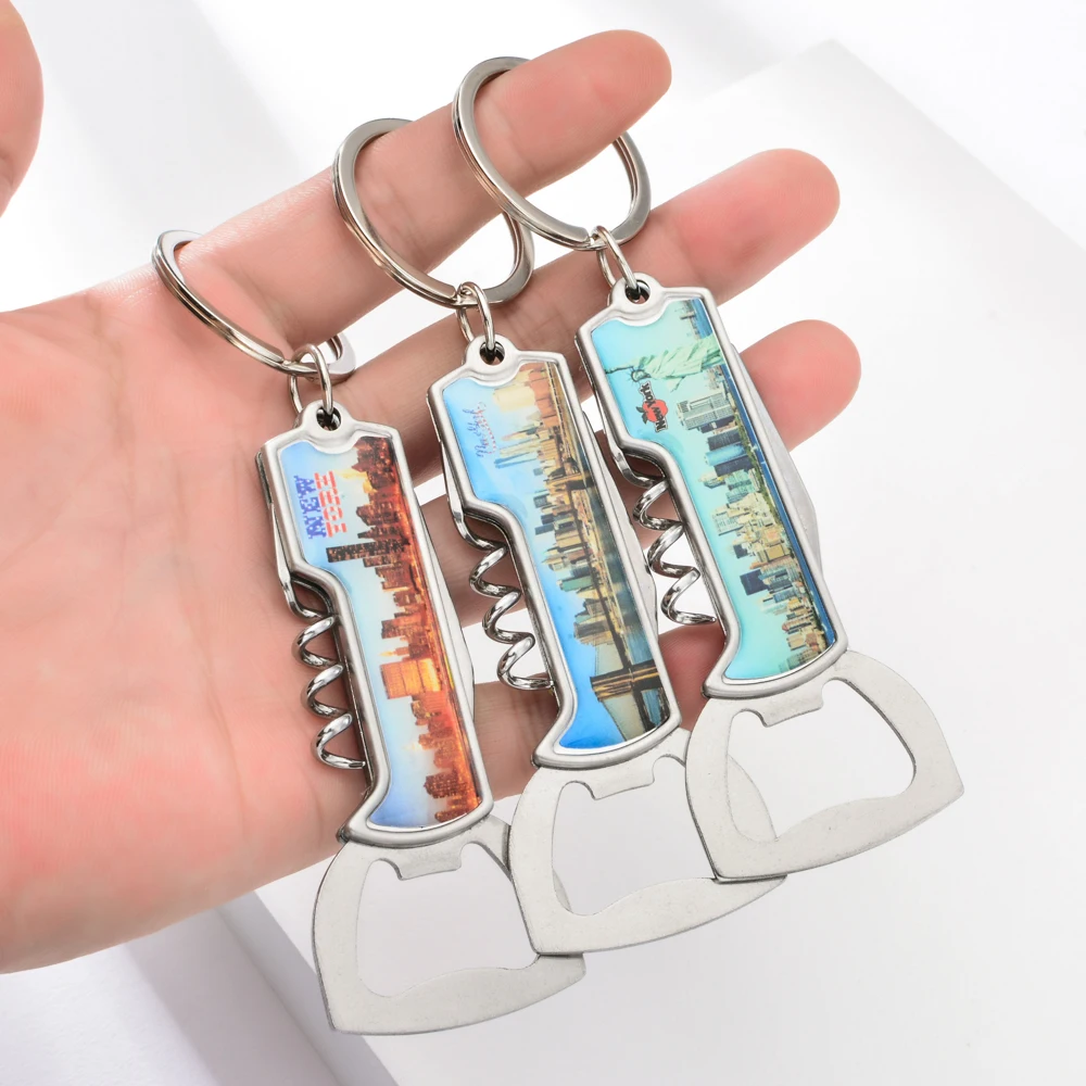 Vicney New Arrival York Opener Keychain Zinc Alloy Building Silicone Key Chain For Men Keyring Gift Friend | Украшения и