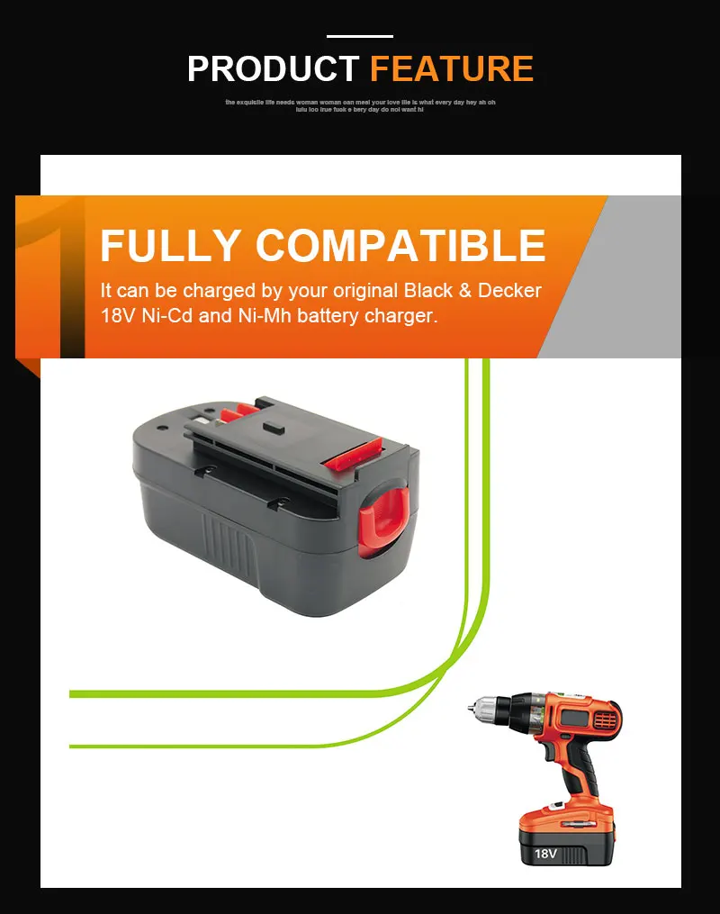 KINSUN Замена Мощность инструмент Батарея 18V 2.0Ah для BLACK&DECKER Аккумуляторная дрель электрическая отвертка 244760-00 A1718 A18 BD18PSK HPB18