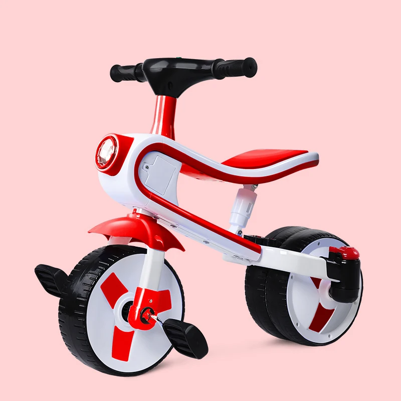 Children s Three Wheel Tricycle Stroller Baby Bicycle Balance Sliding Car Kids Scooter Ride on Toys Carwith Light Music 3-6Y