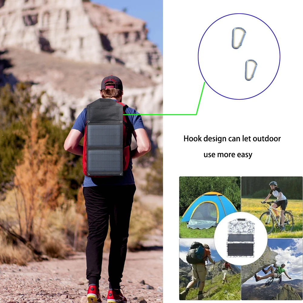 

50w 5v solar charge panel Foldable and Portable solar panel Convenient to carry charge for Mobile phone and other usb devices