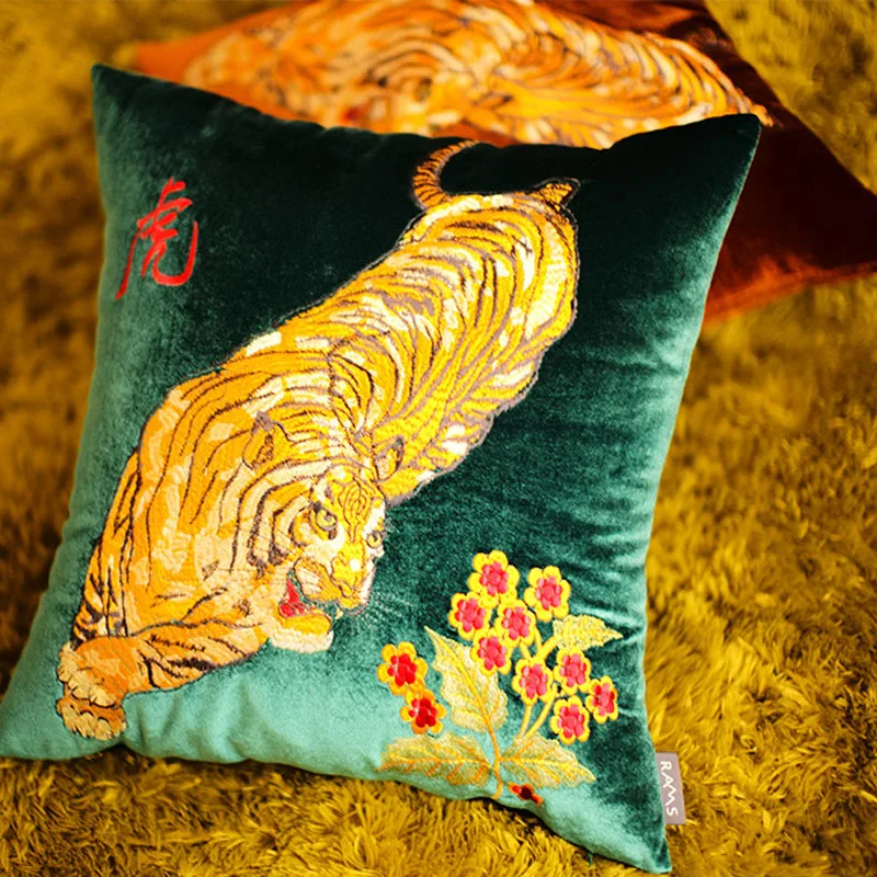 Чехол для подушки с цветочным рисунком декоративные красочная вышивка дивана