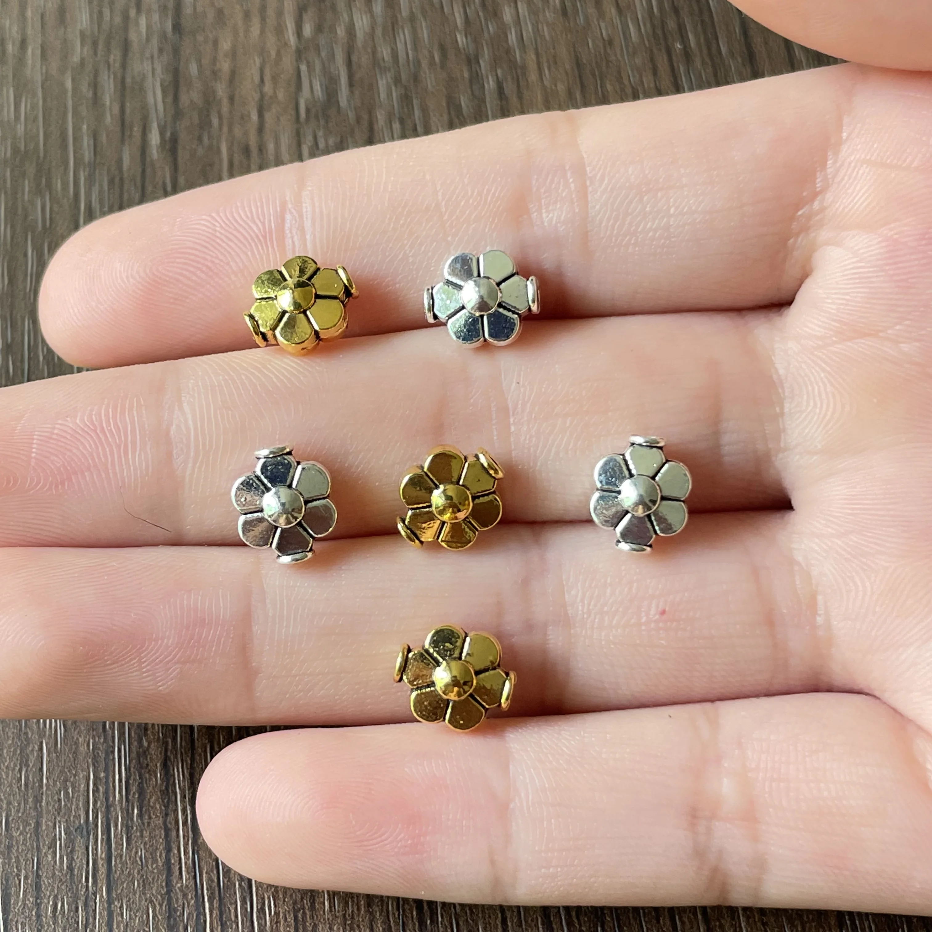

JunKang Alloy Flower Perforated Bead Connector Jewelry Making DIY Handmade Bracelet Necklace Earring Accessories