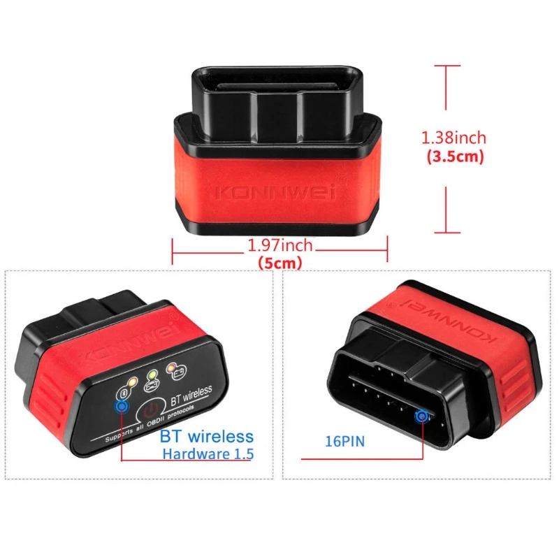 

OBD2 Scanner Bluetooth Automotive Diagnostic Tools Check Engine Vehicle Code Reader Support Car Performance
