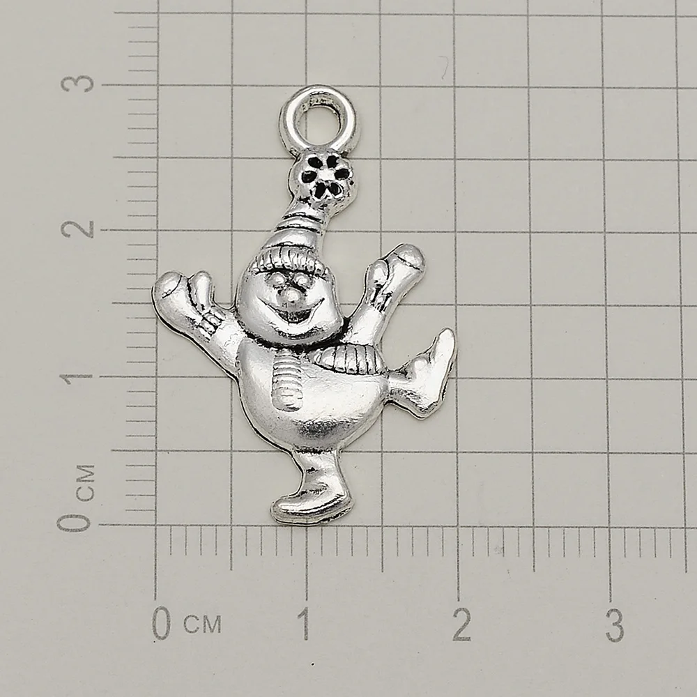 Новогодние подвески в виде Санты с покрытием антикварным серебром 20 шт./лот 20x30 мм