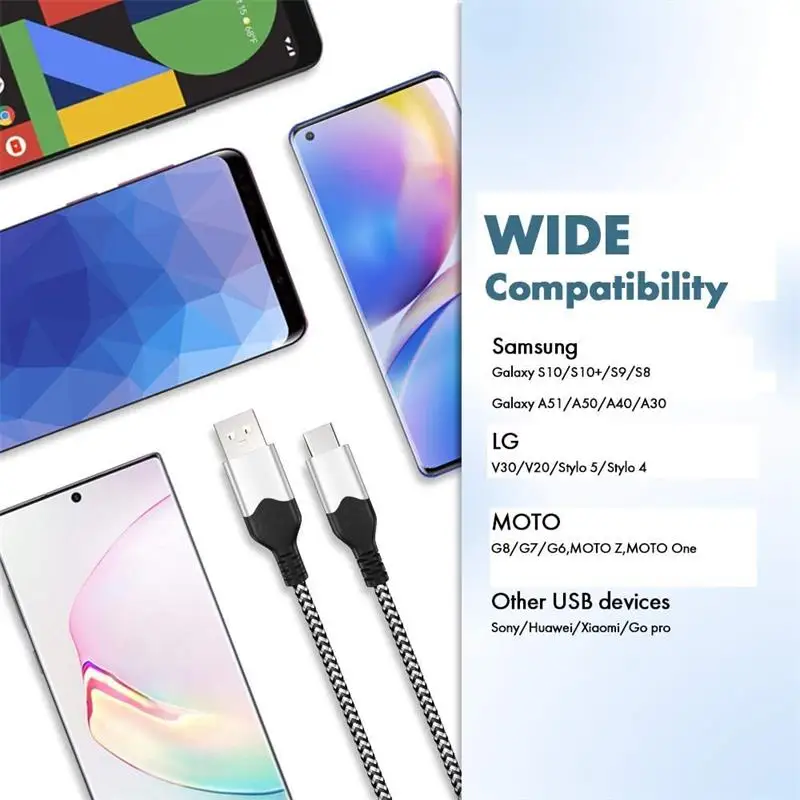 

EDIYUN USB C Cable Type C Cord Charging Cord for Nylon Braid USBC Cable Wire for Redmi Type C Charging Cord Cabl Fast Shipping