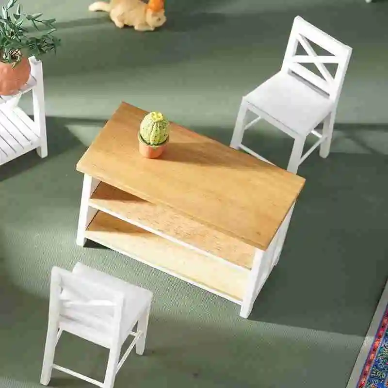 

1:12dollhouse Doll House/ob11/mini Decorative Kitchen Sets Furniture For Cooking Of High Table] Chair [3 L6D3