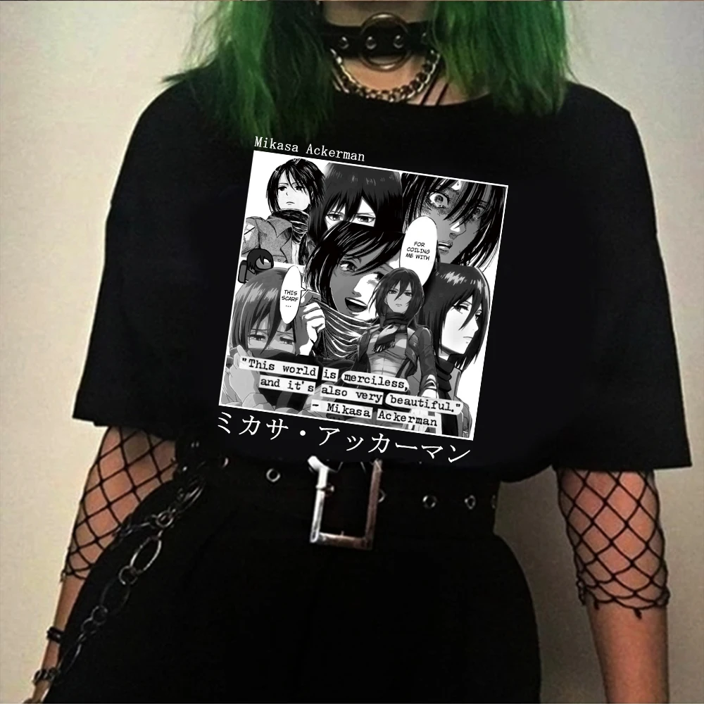 

Attack on Titan T Shirt Men Women Anime Japanese Manga Mikasa Ackerman T-shirt Anime Graphic Tees Summer Tops Harajuku