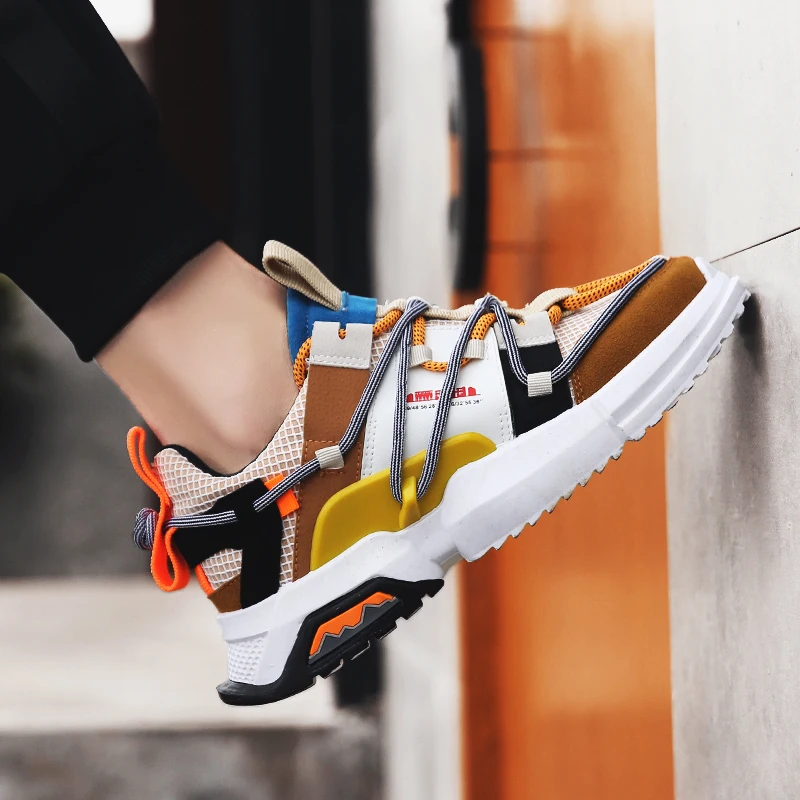 Для мужчин на не сужающемся книзу массивном женские кроссовки в стиле пэтчворк