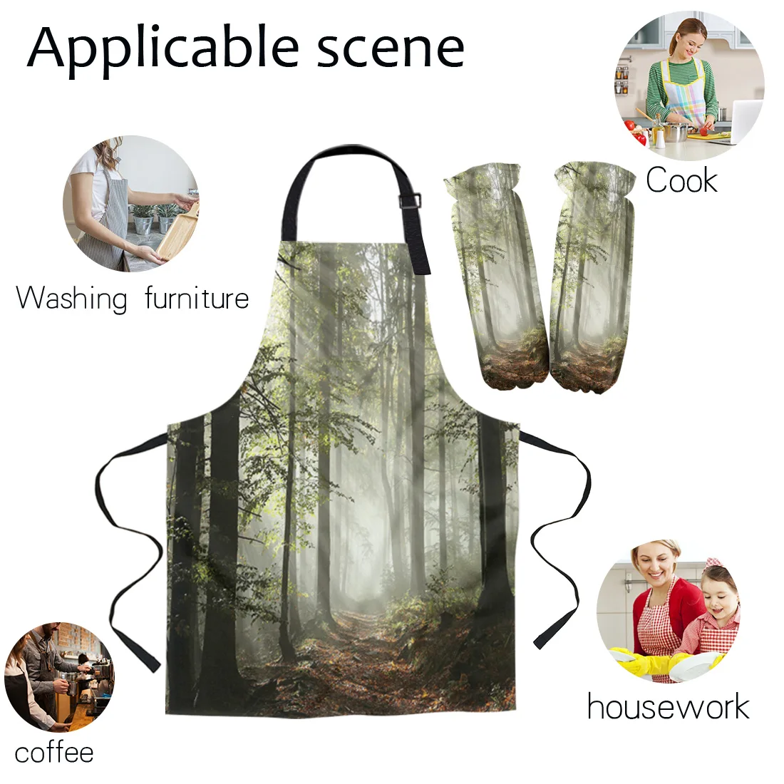 Jungle Sunlight деревья ветки Кухонные фартуки набор унисекс вечерние повязки для