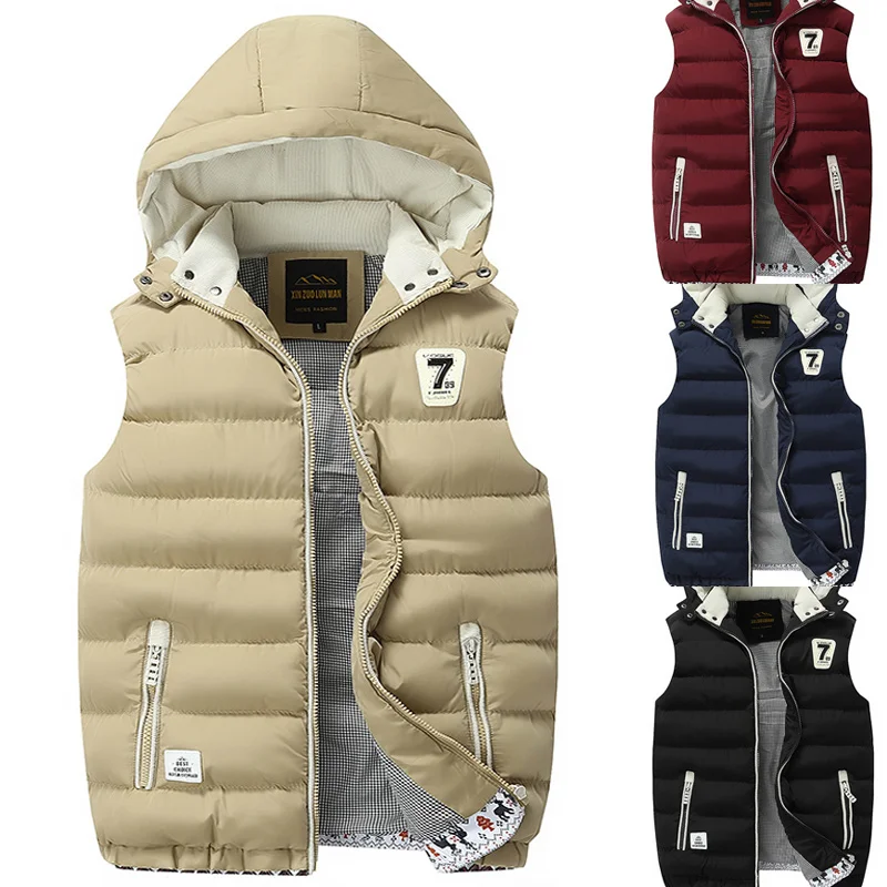 

Классический мужской жилет для зимы и осени, повседневный жилет, мужская куртка без рукавов, верхняя одежда, теплое Мужское пальто со съемно...