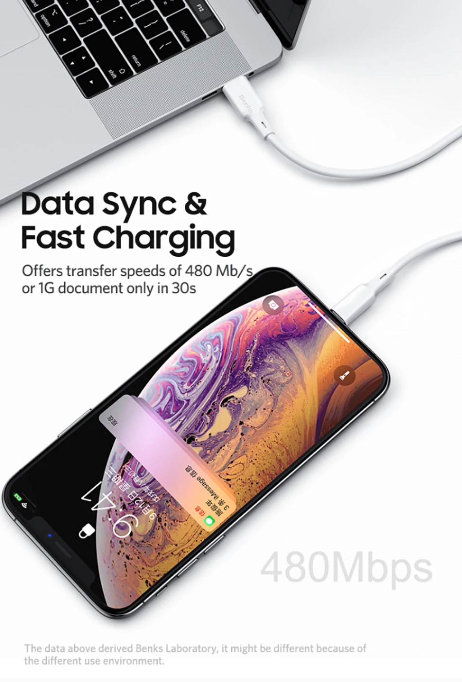 Benks MFi PD кабель для быстрой зарядки для iPhone 11 Pro MAX X XR XS 8 Plus type C-Lightning Кабели для телефонов для iPad Pro шнур зарядного устройства